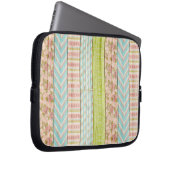 Shabby Rose Pastel Muster auf rustikale Hütte Holz Laptopschutzhülle (Vorne Rechts)