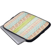 Shabby Rose Pastel Muster auf rustikale Hütte Holz Laptopschutzhülle (Vorne Knopf)