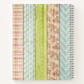 Shabby Rose Pastel Muster auf rustikale Hütte Holz Notizblock (Rückseite)