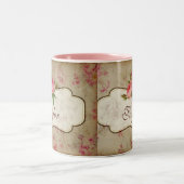 Shabby-Rose Personalisierte Mug Zweifarbige Tasse (Mittel)