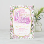 Shabby Rose Tutu Princess Sip und Siehe Einladunge Einladung (Stehend Vorderseite)