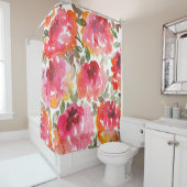 Shabby-rote Rosen, nahtloses Muster. Duschvorhang (Beispiel)