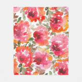 Shabby-rote Rosen, nahtloses Muster. Fleecedecke (Vorderseite)