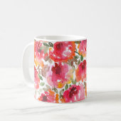 Shabby-rote Rosen, nahtloses Muster. Kaffeetasse (Vorderseite Links)