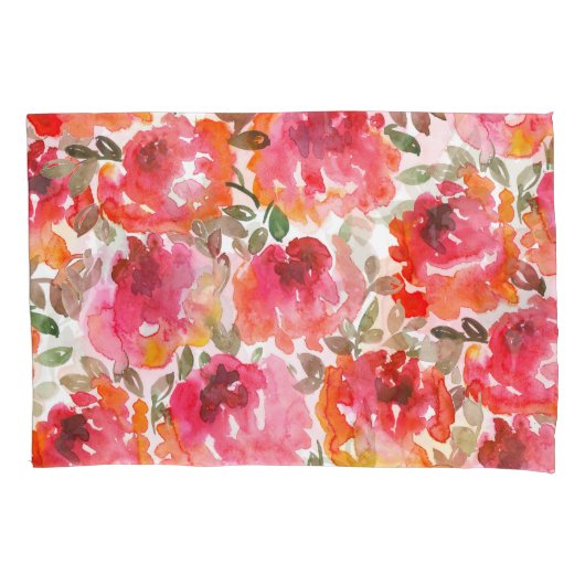 Shabby-rote Rosen, nahtloses Muster. Kissenbezug (Vorderseite)