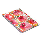 Shabby-rote Rosen, nahtloses Muster. Notizblock (Rechte Seite)