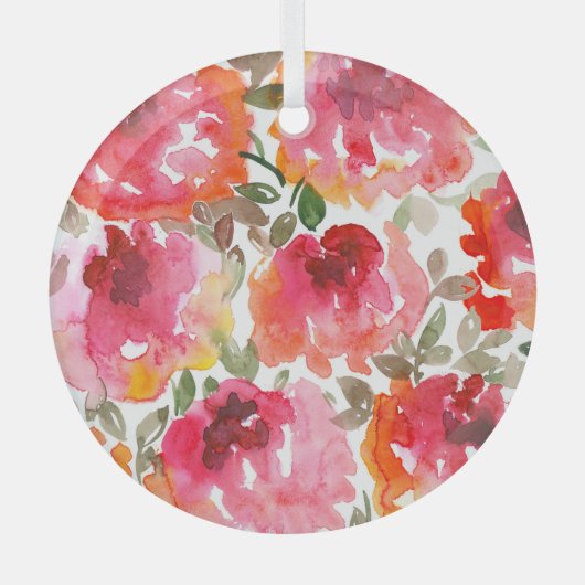 Shabby-rote Rosen, nahtloses Muster. Ornament Aus Glas (Vorderseite)