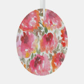 Shabby-rote Rosen, nahtloses Muster. Ornament Aus Glas (Vorderseite Rechts)