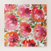 Shabby-rote Rosen, nahtloses Muster. Puzzle (Horizontal)