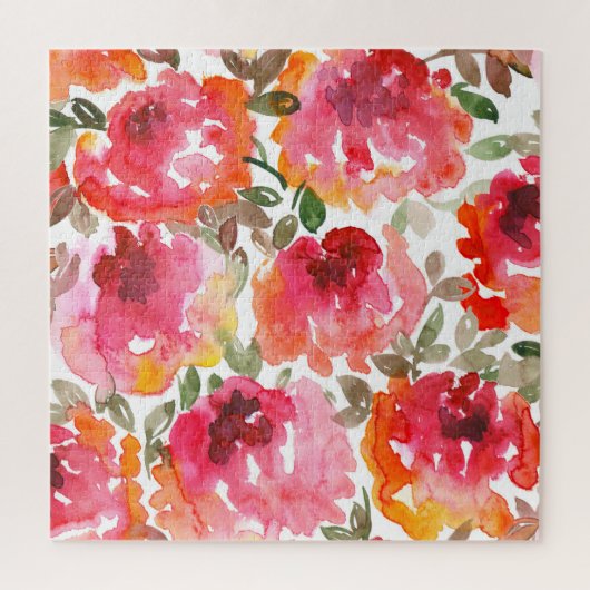 Shabby-rote Rosen, nahtloses Muster. Puzzle (Vertikal)