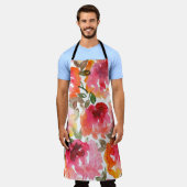 Shabby-rote Rosen, nahtloses Muster. Schürze (Getragen)