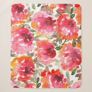 Shabby-rote Rosen, nahtloses Muster. Sherpadecke