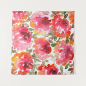 Shabby-rote Rosen, nahtloses Muster. Wandteppich (Vorderseite (Horizontal))