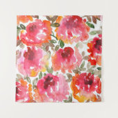 Shabby-rote Rosen, nahtloses Muster. Wandteppich (Vorderseite)