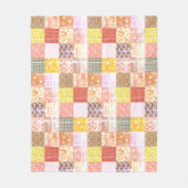 Shabby Rustic Vintag Patchwork Quilt Muster Fleecedecke (Vorderseite)