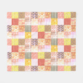 Shabby Rustic Vintag Patchwork Quilt Muster Fleecedecke (Vorderseite (Horizontal))