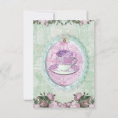 Shabby Schick Green and lilac „Kienspan Party " Einladung (Vorderseite)