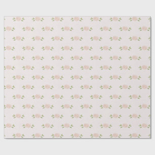 Shabby Soft Light Pink Petite Rose Geschenk Geschenkpapier