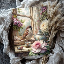 Shabby Sommerfenster mit Spatrosa Seidenpapier