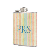 Shabby Stripes Monogramm Hip Flasche Flachmann (Links)