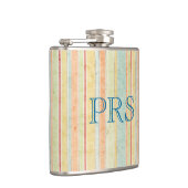 Shabby Stripes Monogramm Hip Flasche Flachmann (Rechts)