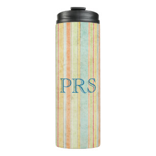 Shabby Stripes Monogramm Thermosbecher