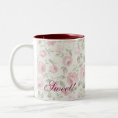 Shabby Sweet Petite Pink Roses Tasse (Links)