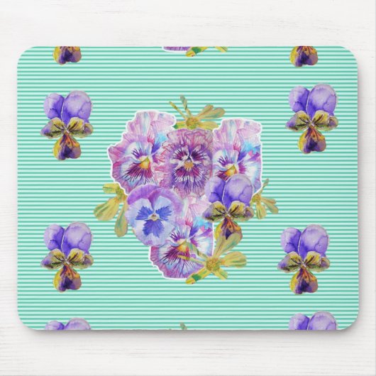 Shabby Türkis Art Blumenmarkt Maus Mat Pad Mousepad (Vorne)