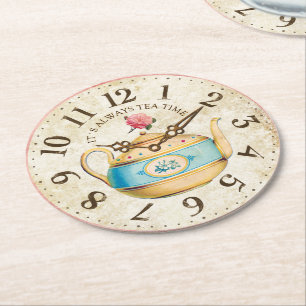 Shabby Uhren Teekanne Teatime Teeparty Untersetzer