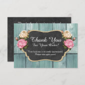 Shabby Vintag Rose Rustic Chalkboard Vielen Dank Dankeskarte (Vorne/Hinten)