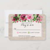 Shabby Vintag Rose Rustic Wedding RSVP (Vorderseite)
