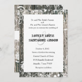 Shabby Vintage Alte Holzcreme Hochzeiten Einladung (Vorne/Hinten)