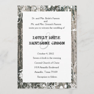 Shabby Vintage Alte Holzcreme Hochzeiten Einladung