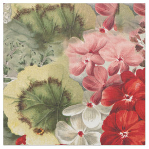 Shabby Vintage Elfenbein-Rosa Blumenkolonie Stoff