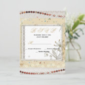 Shabby vintage pastel floral lace RSVP Einladung (Stehend Vorderseite)