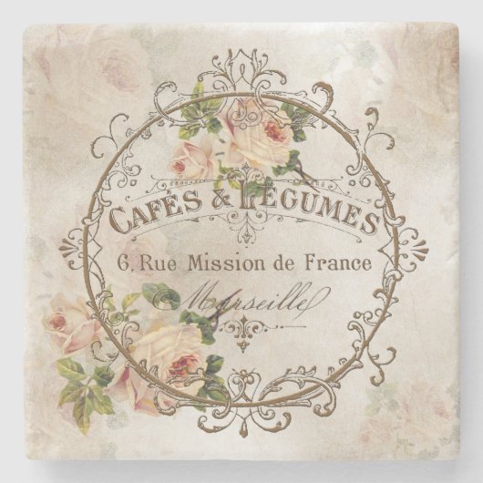 Shabby Vintage Rose4 - Untersetzer (Vorderseite)