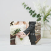 Shabby Vintage Rose Rustic Wedding Vielen Dank Postkarte (Stehend Vorderseite)