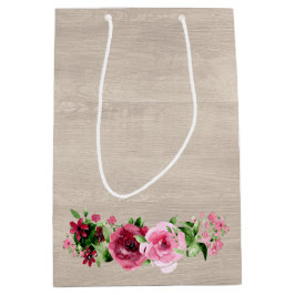 Shabby Vintage Rose Rustic Wood Wedding Mittlere Geschenktüte