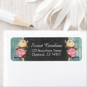 Shabby Vintage Rose Rustikale Country Rücksendeadr (Insitu)