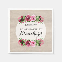 Shabby Vintage Rose Rustikales Holz Hochzeit Custo Serviette