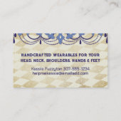 Shabby Vintager Kronleuchter Stricknadeln Visitenkarte (Rückseite)