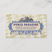 Shabby Vintager Kronleuchter Stricknadeln Visitenkarte (Vorderseite)