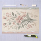 Shabby Wallpaper Blush Pink Floral Decoupage Seidenpapier (Handwerk)