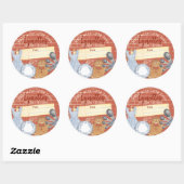 Shabby Weihnachts Lebkuchen Mann Feiertag Backen Runder Aufkleber (Blatt)