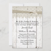 Shabby White Washed Wood and Lace Wedding Einladung (Vorderseite)