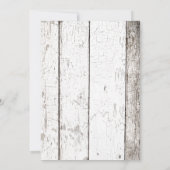 Shabby White Washed Wood and Lace Wedding Einladung (Rückseite)