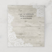 Shabby Wood and Lace Wedding Folding Platzkarte (Außenseite Aufgefaltet)