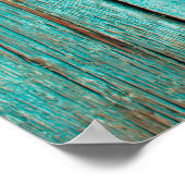Shabby Wood Backgroundwood, beach, background, blu Poster (Ecke)
