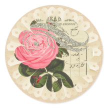 Shabbychic Burlap and Lace Sticker