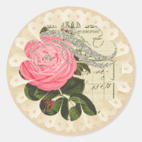 Shabbychic Burlap and Lace Sticker